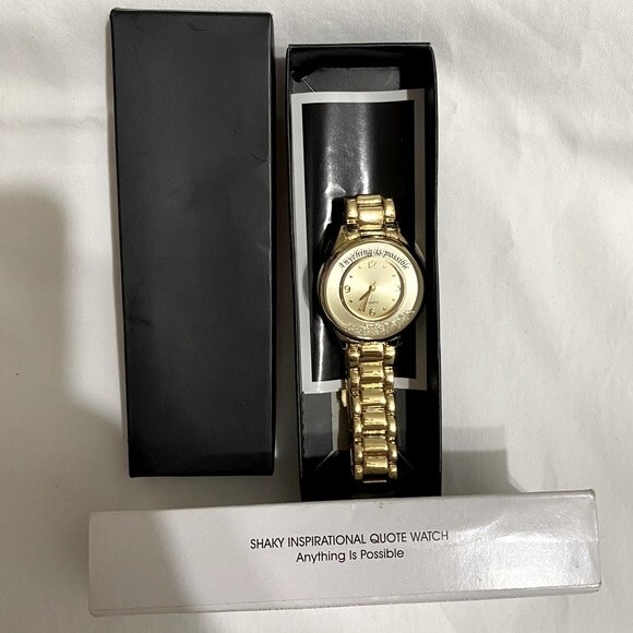 Avon Shaky Inspirational Goldtone Watch - Picture 3 of 3